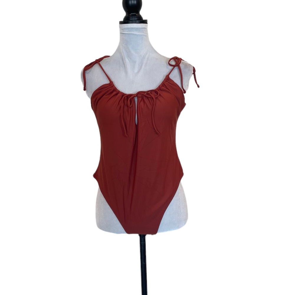 Abercrombie & Fitch NWT brown sexy highleg cheeky one piece swimsuit extra large